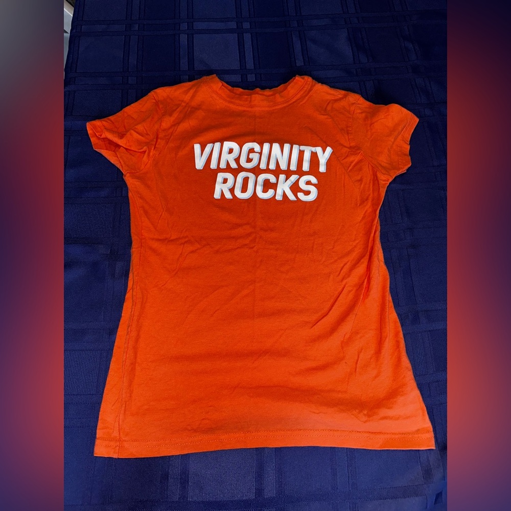 Virginity Rocks tshirt. Size X Small. Selling for $14!!